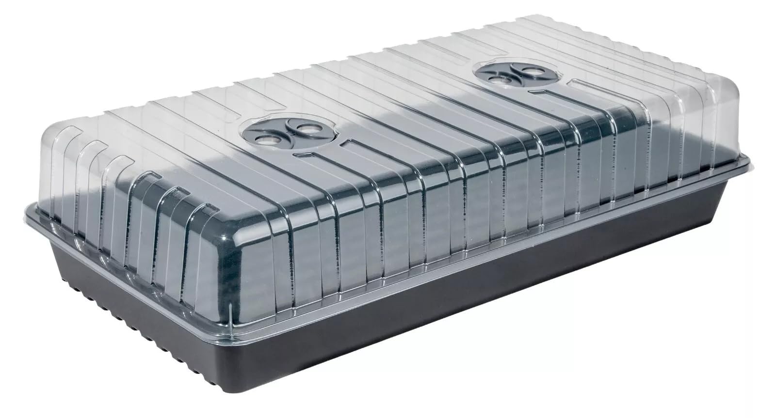 Muddy Hands Black & Clear Extra Large Seed Propagator Tray With Clear Humidity Dome & Ventilation Control - Indoor Seed Starting Kit For Vegetables, Flowers & Herbs