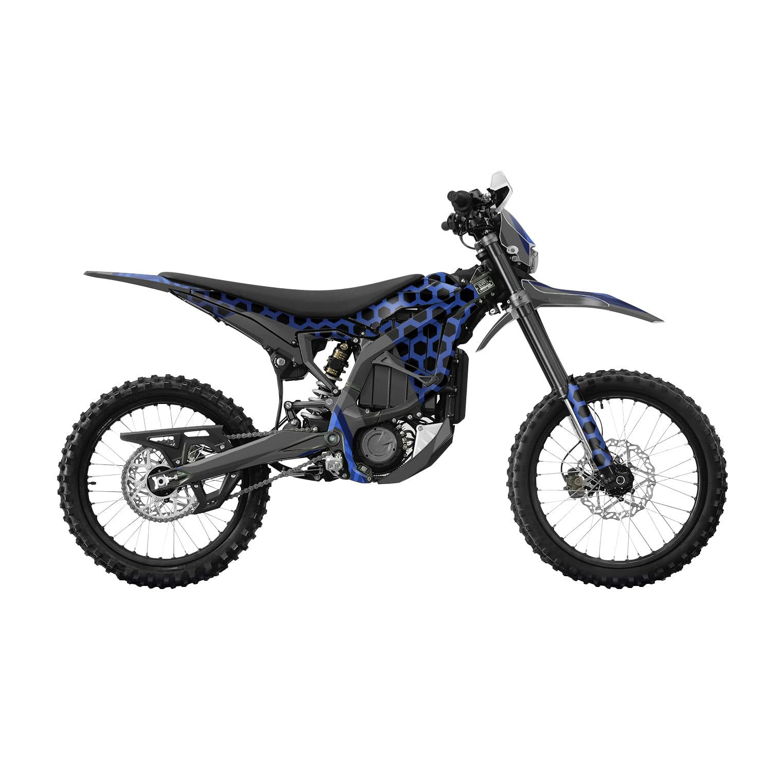 Surron Ultra Bee Graphics Kit Wrap - Hex Blue - Sur-Ron Skin - Premium 3M Vinyl Protective Wrap Decal Cover - Easy to Apply | Crafted in The USA by MightySkins