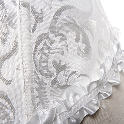 Frawirshau – Espartilho feminino com cadarço e barbatanas, Branco, Medium