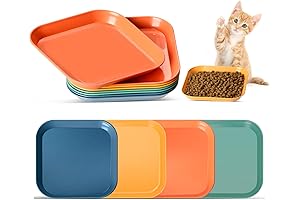 8Pcs Whisker Fatigue-Free Cat Bowl Set | 6-Inch Unbreakable Pet Dishes