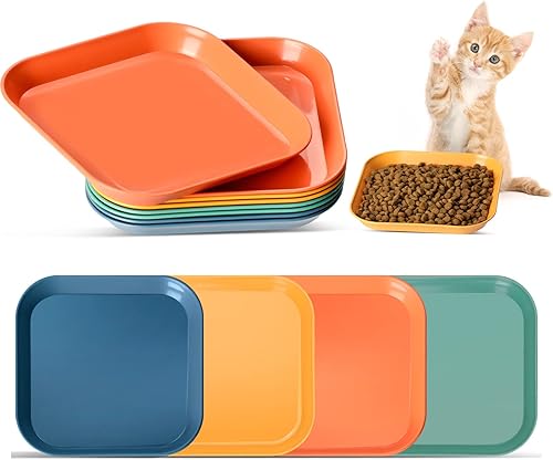 8 cuencos para gatos sin fatiga y bigotes, cuenco de comida para gatos de 6 pulgadas, platos de paja de trigo irrompible para gatos, placa de