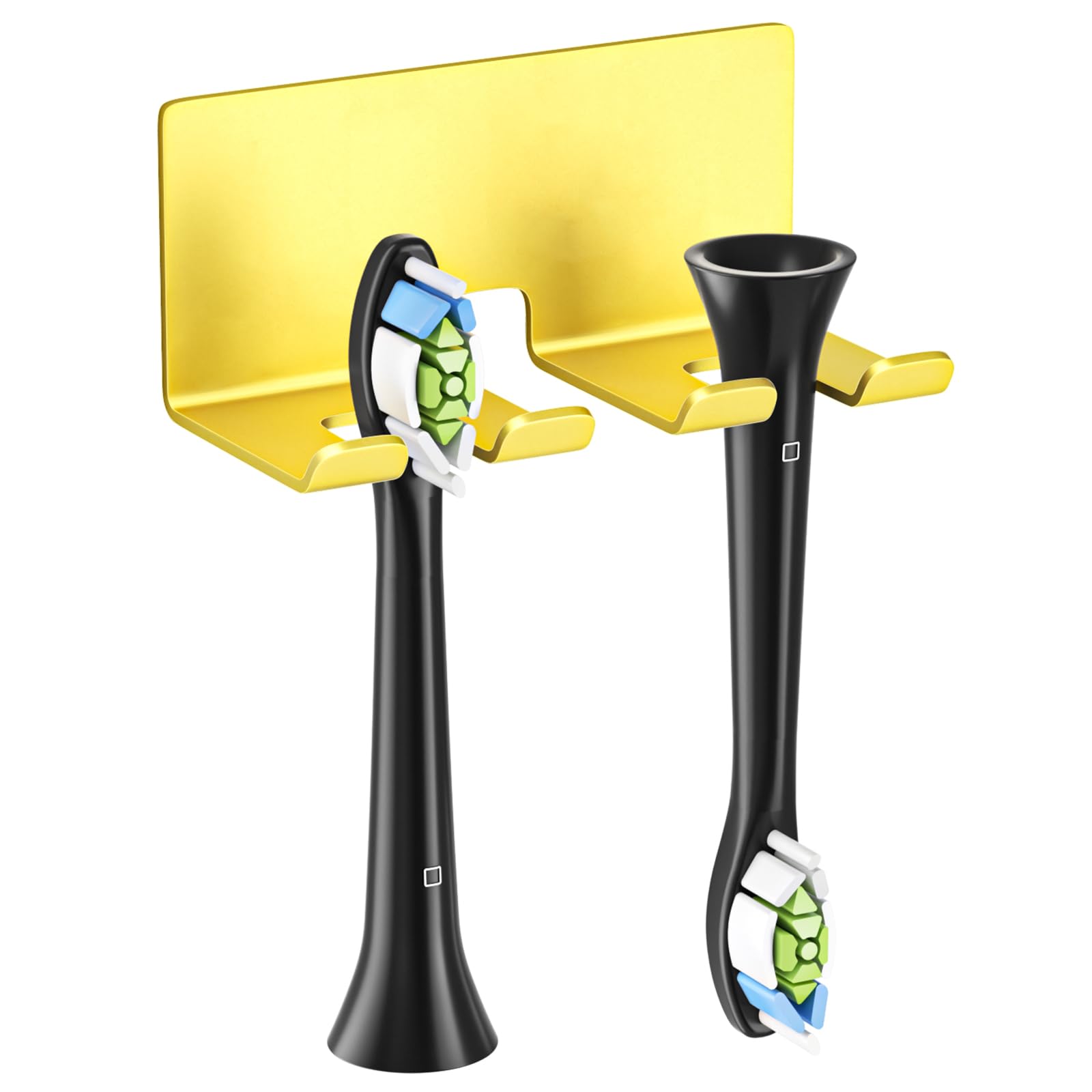 GGQ Zahnbürstenhalter Elektrische Zahnbürste - Zahnbürstenhalter Wand Ohne Bohren, Aufsteckbürsten Halter, Elektrische Zahnbürste Halterung, Selbstklebend Zahnbürstenkopf Halter (Gold, Klein)