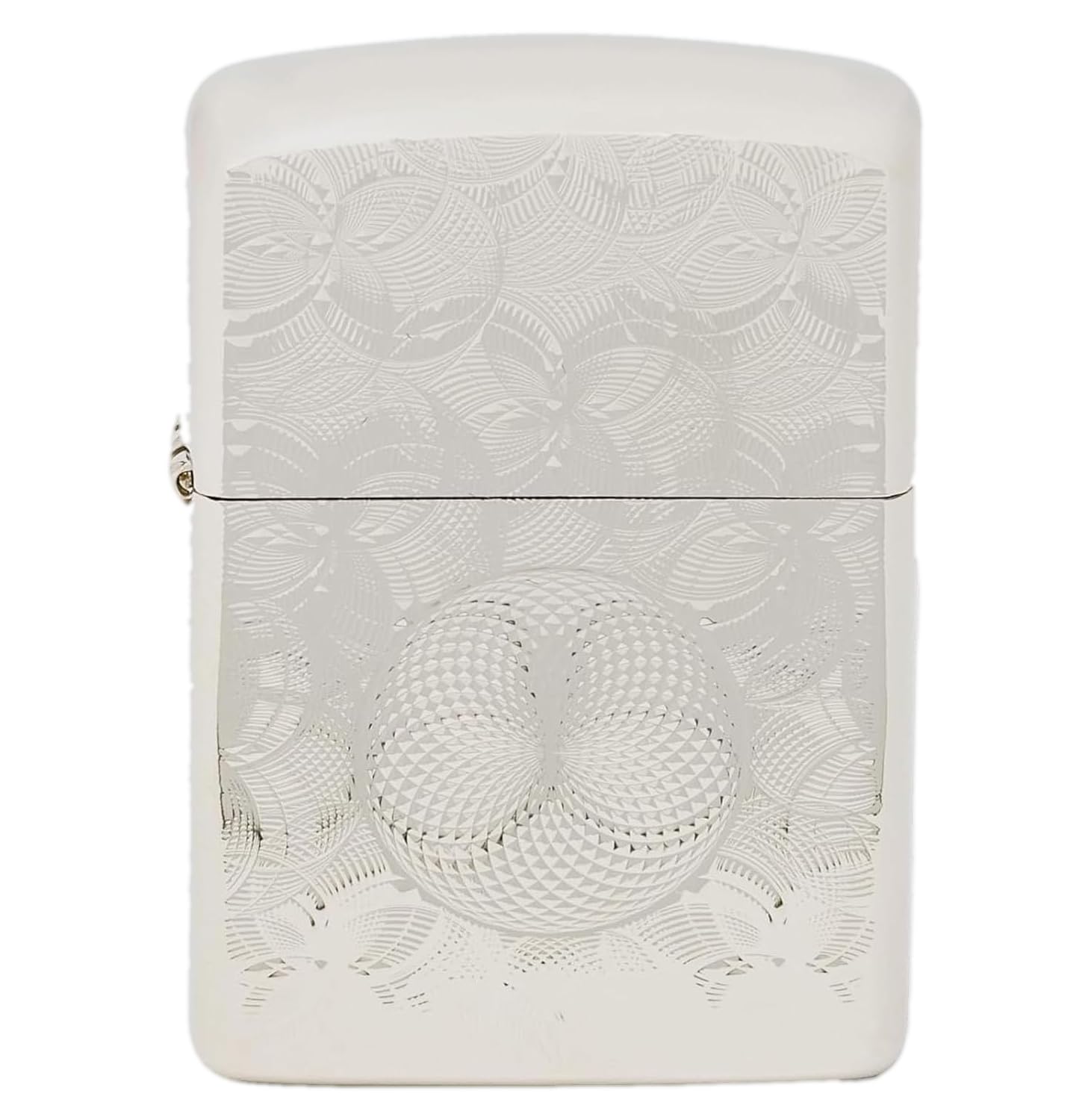 Zippo Oil Lighter with Special Sticker Flint White Nickel Pattern Double Sided Armor Silver Glitter 8 WN