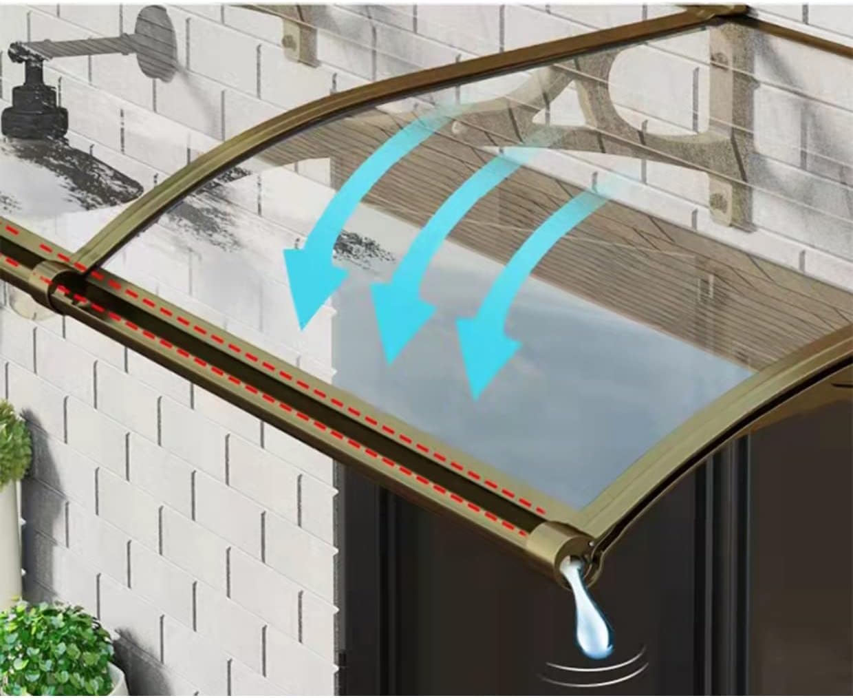 防水アウトドアレインキャノピー ドアウィンドウ ガーデン