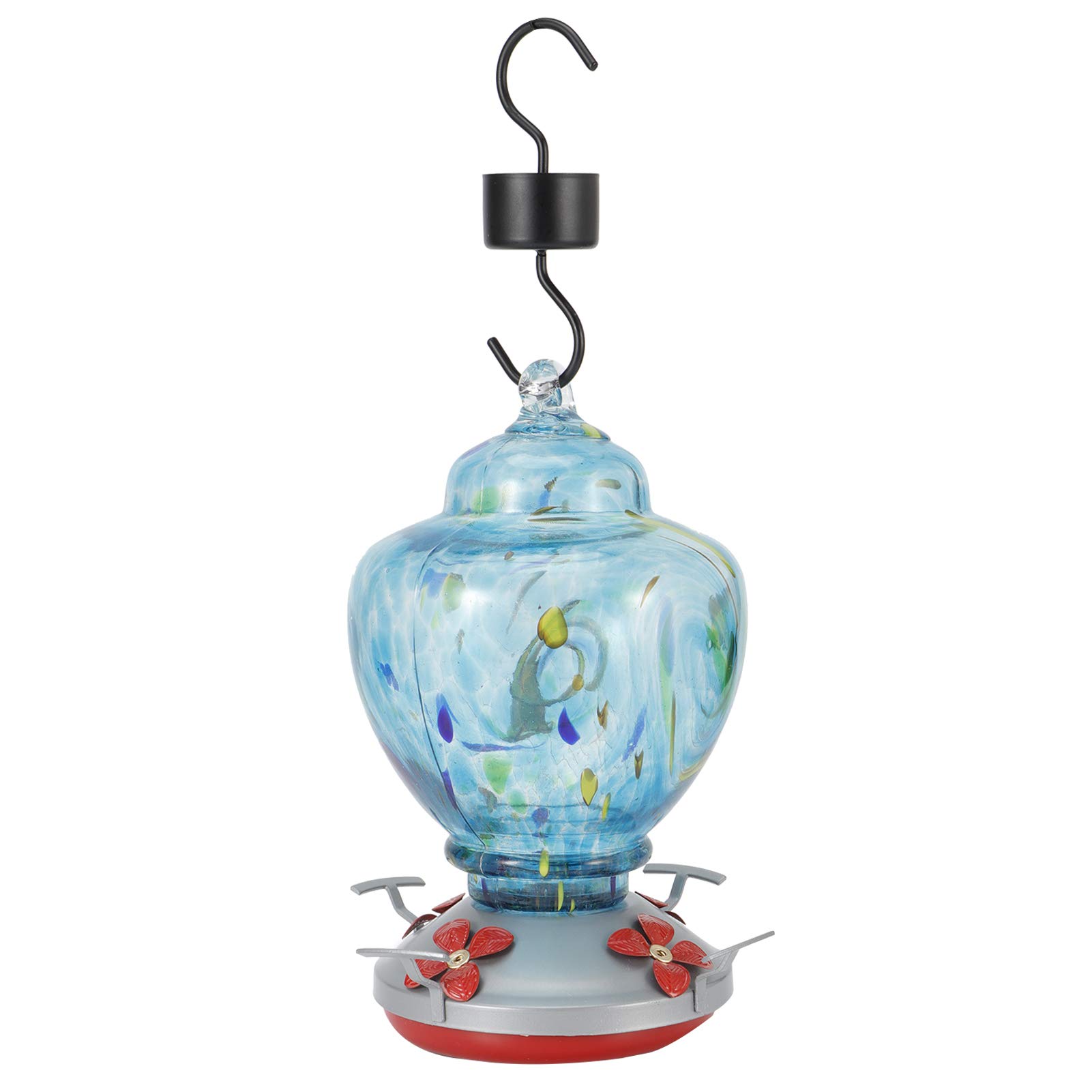 Ejoyous Hängender Glas-Vogelhäuschen, Abnehmbarer mit Sitzstange (J Type)