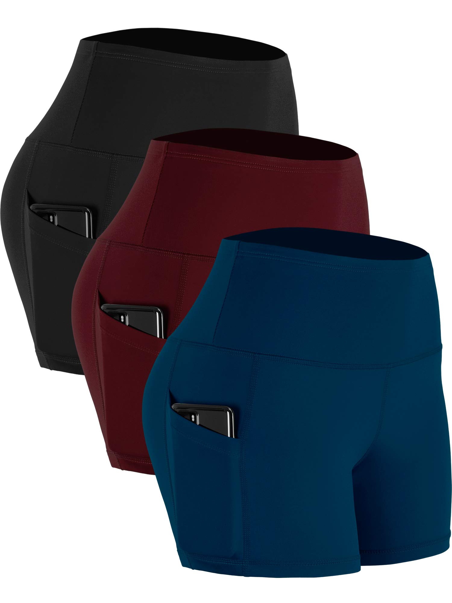 CADMUS High Waist Athletic Shorts for Womens Yoga Fitness Running Shorts with Deep Pockets