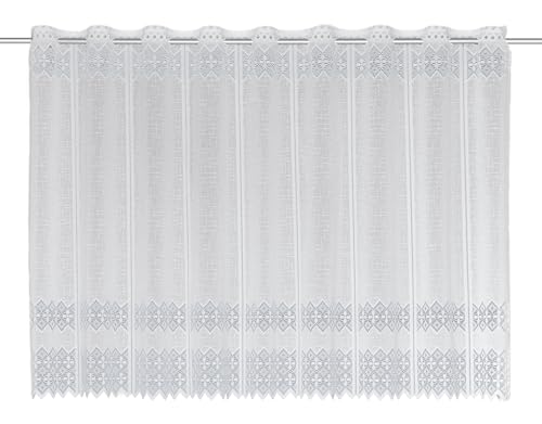 Gardinia Sehlbach Bistrogardine Jacquard Ornamente, Weiß, 140 x 75 cm...
