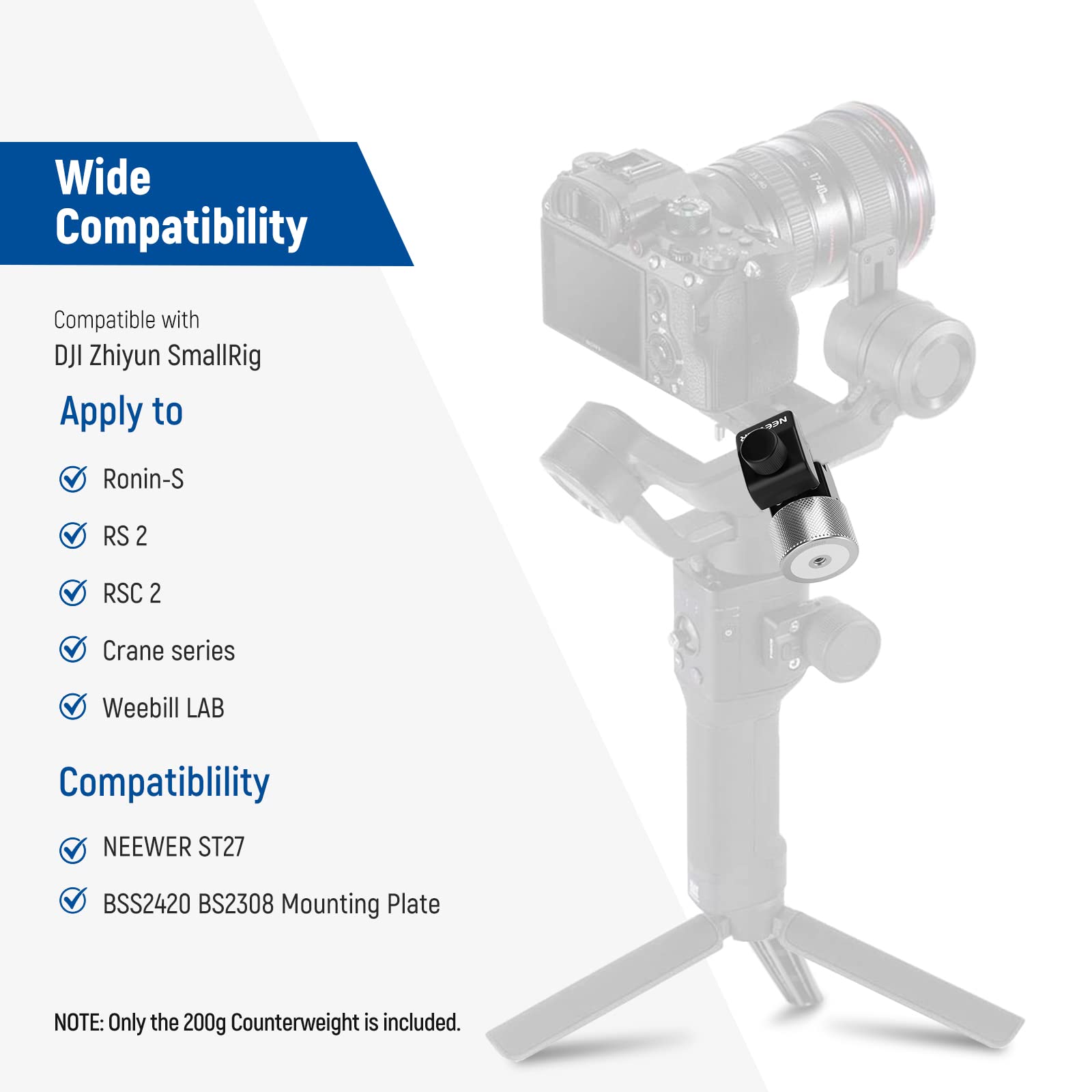 Camera Tegengewicht Set, 2x2.2lbs Universele Aluminium Schouder Mount Rig Contragewicht voor Balanceren voor 15mm Staven
