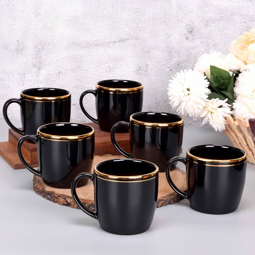 Buy Deco Pride Ceramic Coffee Mug Set of 6 Pcs, Elegant 24K Real Gold
