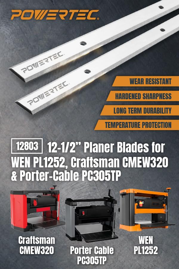 Amazon.com: POWERTEC 12-1/2 Inch Planer Blades for Craftsman