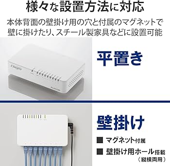 Amazon | エレコム スイッチングハブ ギガビット対応 8ポート