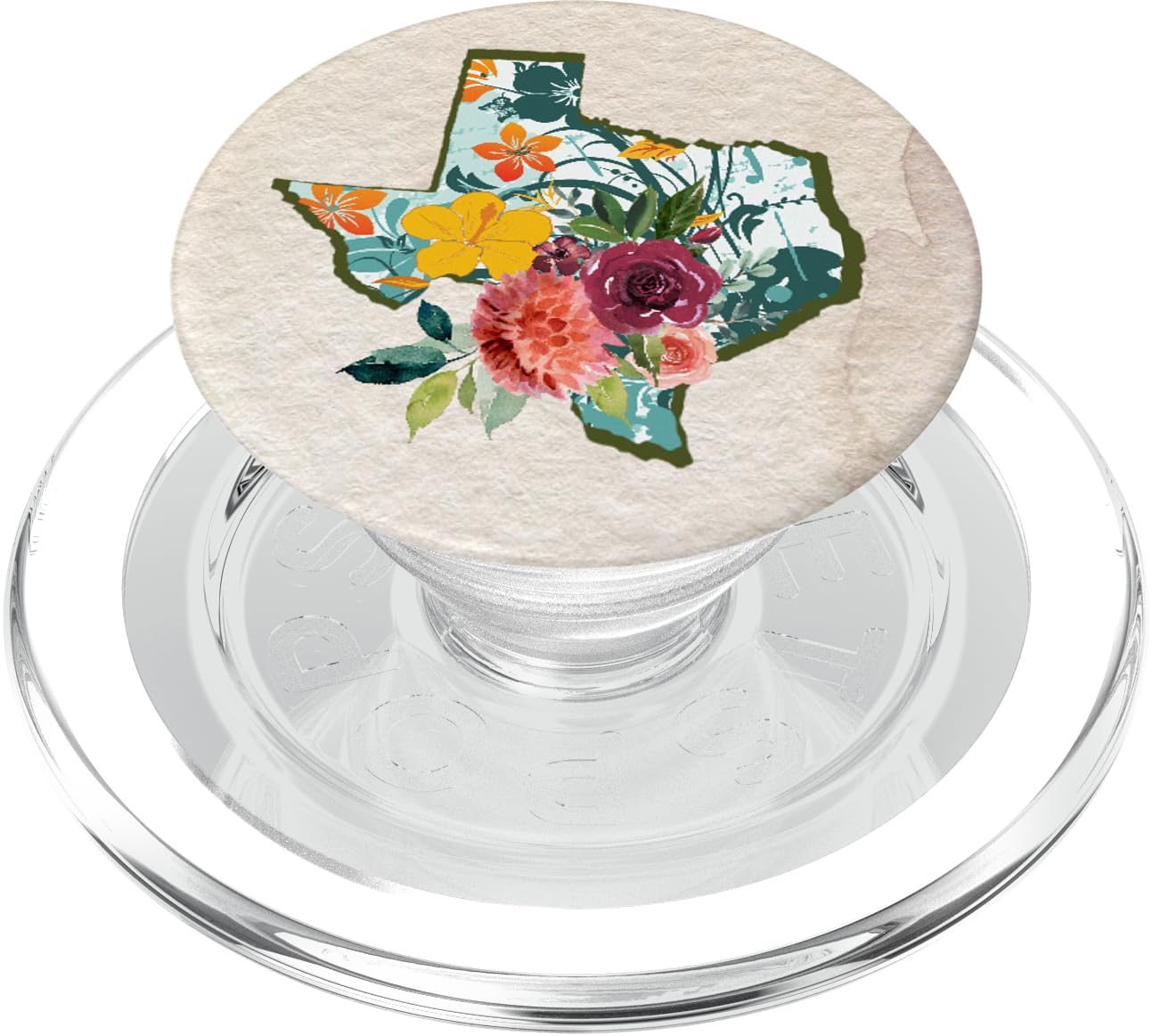 Texas Watercolor Flower Cute Gift Phone Holder Grip PopSockets PopGrip: Swappable Grip for Phones & Tablets PopSockets PopGrip for MagSafe
