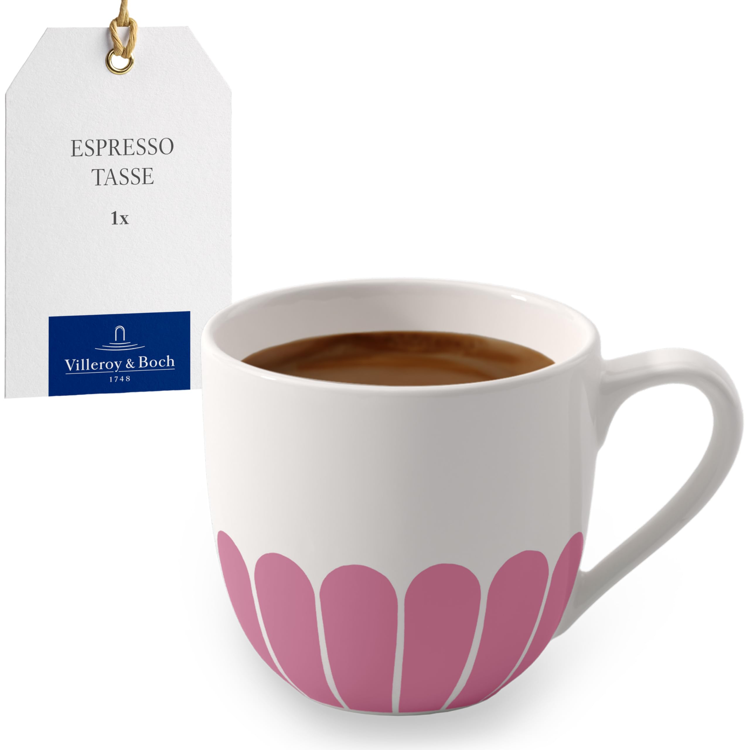 Villeroy & Boch - Fleur cassis Espressotasse pink, Spülmaschinenfest, Mikrowellensicher, Kleine Tasse für Espresso oder kleinen Kaffee, Kleine Kaffeetasse, Geschirr Blumenmuster, Premium Porzellan