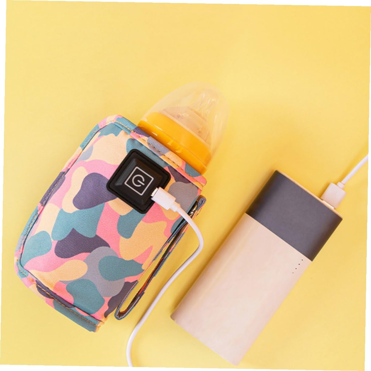 SUPVOX 2 Piezas Cubierta Térmica Biberones USB Calentador Portátil de Aislante Biberones de Adorable y Material Cómodo Compatible