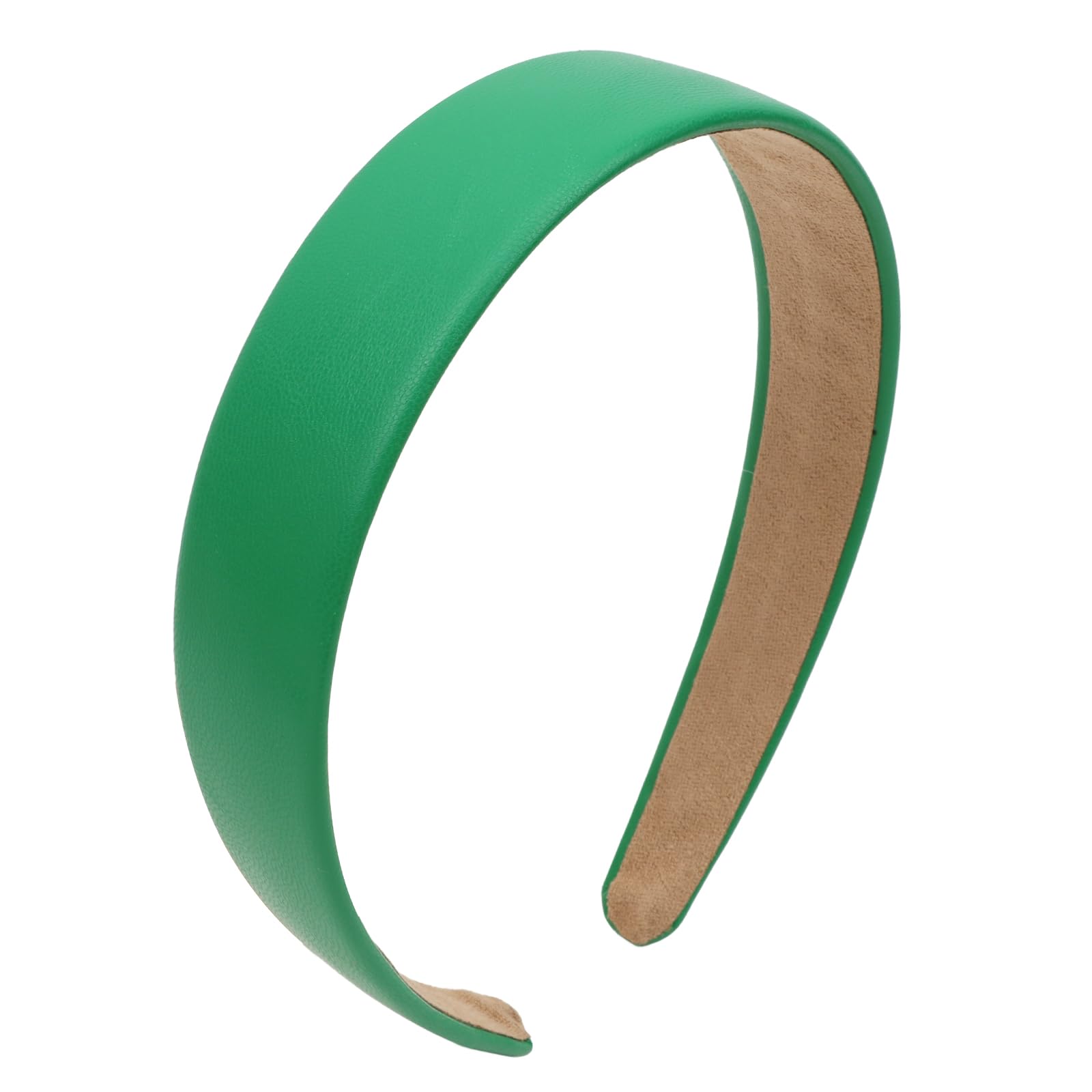 Uintoon Green Headband Leather Headband for Women Plastic Hard Head Band Solid Colors 1 Inch Thin Hair Bands Holiday Cosplay Hair Accessories