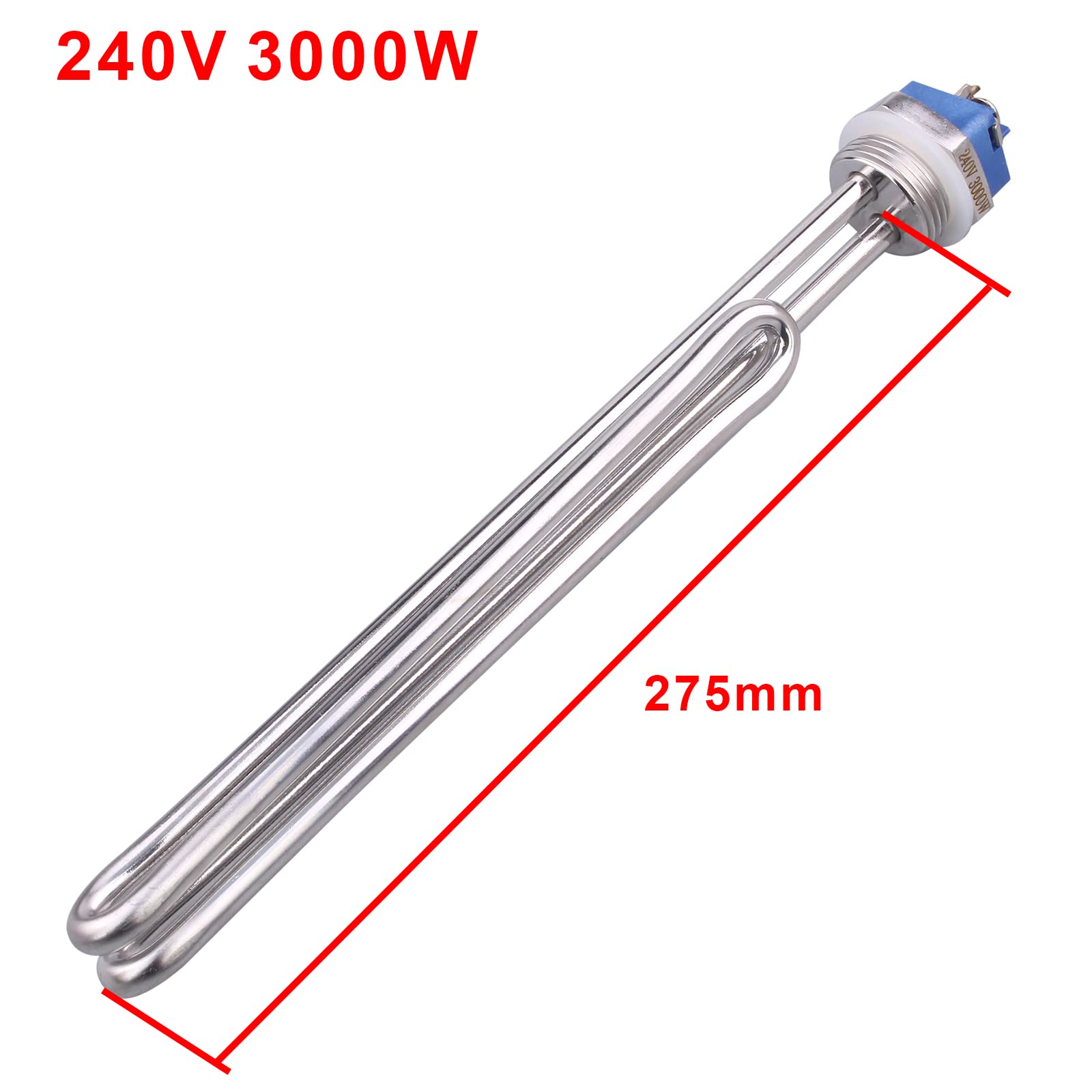 DERNORD 240V 3000W Foldback Heizelement Edelstahl Heizung Ersatzteil 1 Zoll 33.5MM Flansch BSP Gewinde mit niedriger Watt Dichte