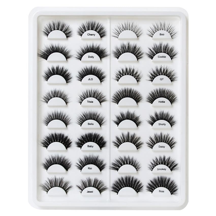 AKARA Ciglia Finte Naturali 16 Paia 3D Ciglia Finte False Eyelashes Visone Artificiale (16pairs-Mix)