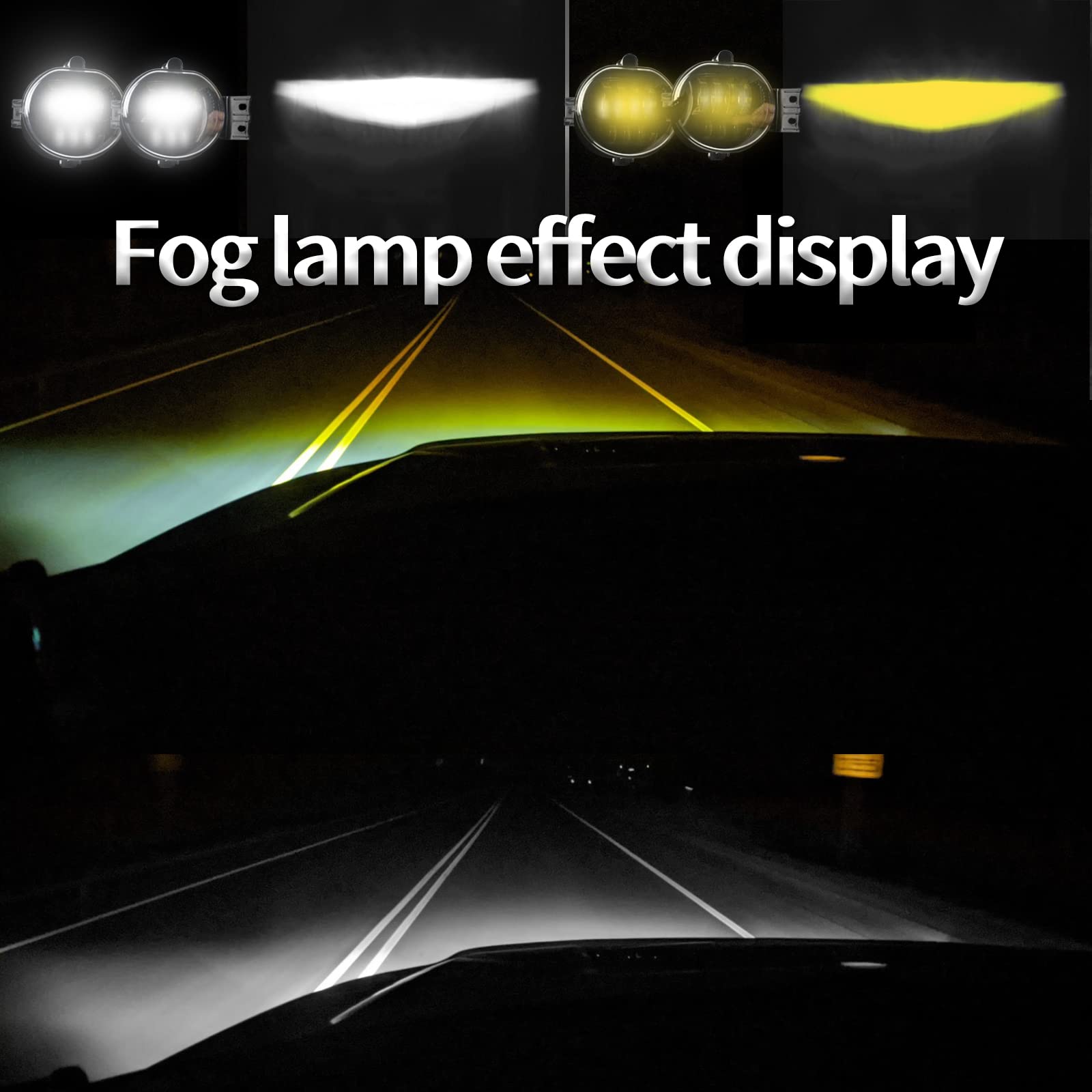 Upgraded Dual Color Super Bright LED Fog Lights for 2002-2008 Dodge Ram 1500 2003-2009 Ram 2500 3500 2004-2006 Durango Truck 2003 2004 2005 2006 2007 2008 2009 Driver and Passenger Side Driving Light