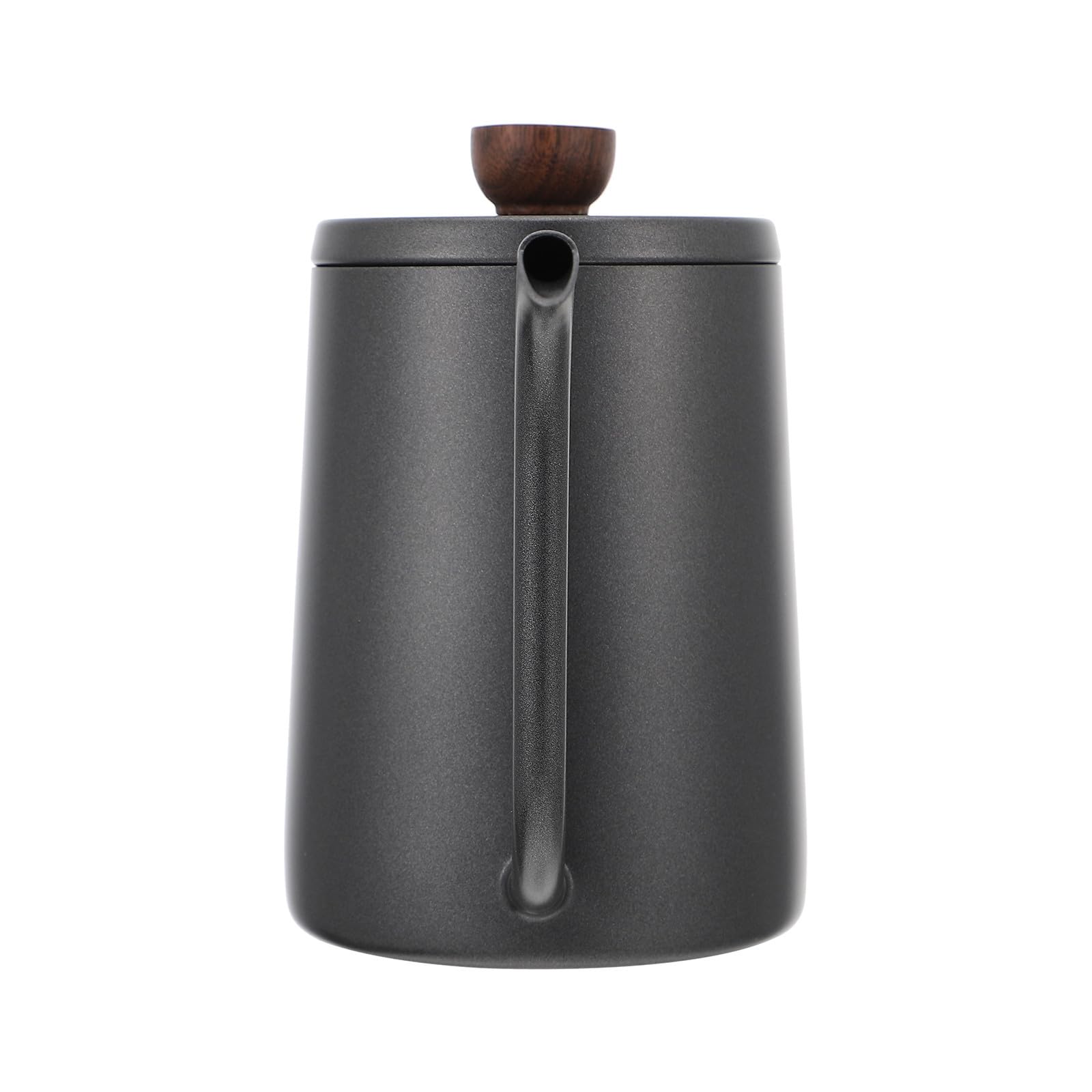 CLISPEED Edelstahl Kaffeekanne 600ml Schwarz mit Langmund für Tee und Kaffee Hitzebeständig und Geeignet für Herdbetrieb