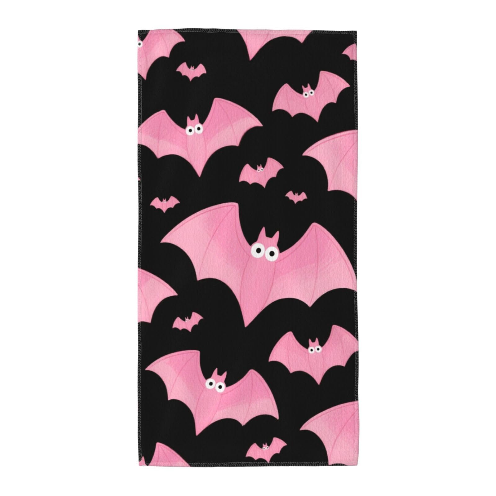 FekiLoot Absorbent Hand Towels 12"X24" Decorative Bathroom Towel Soft Microfiber Face Towel Halloween Black Bats Pink Dish Kitchen Towels for Bathroom Kitchen Hotel Spa Bath Towels