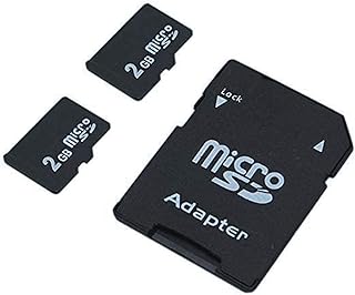 2GB Micro SD Card with SD Card Adapter (2-Pack) MicroSD 2GB Memory Card for Older Cameras, PDA, Medical Devices and GPS TF Card (Pack of 2)