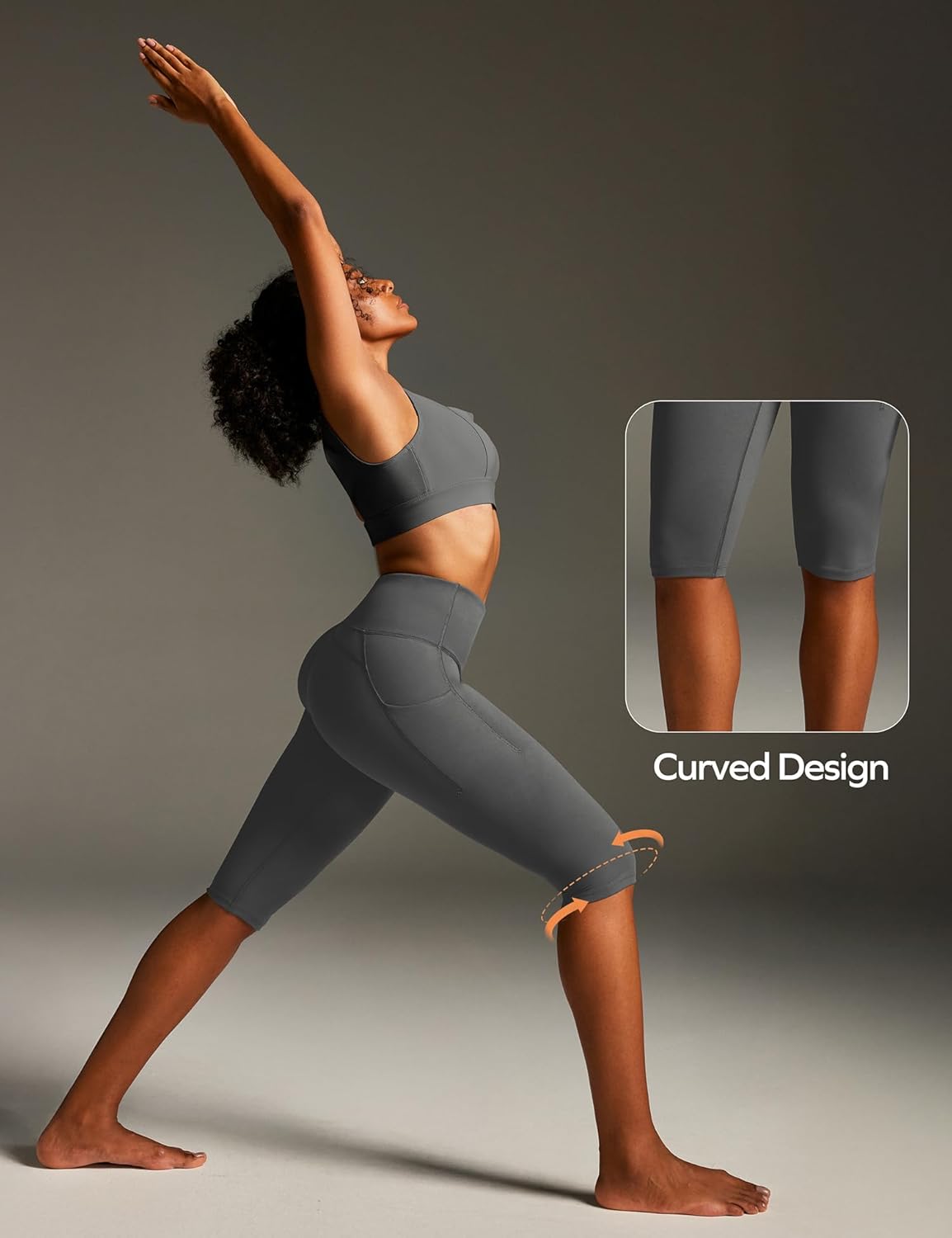 Ewedoos Capri Leggings for Women with Pockets Women's Capris Knee Length High Waisted Yoga Pants Compression Workout Leggings - Image 7