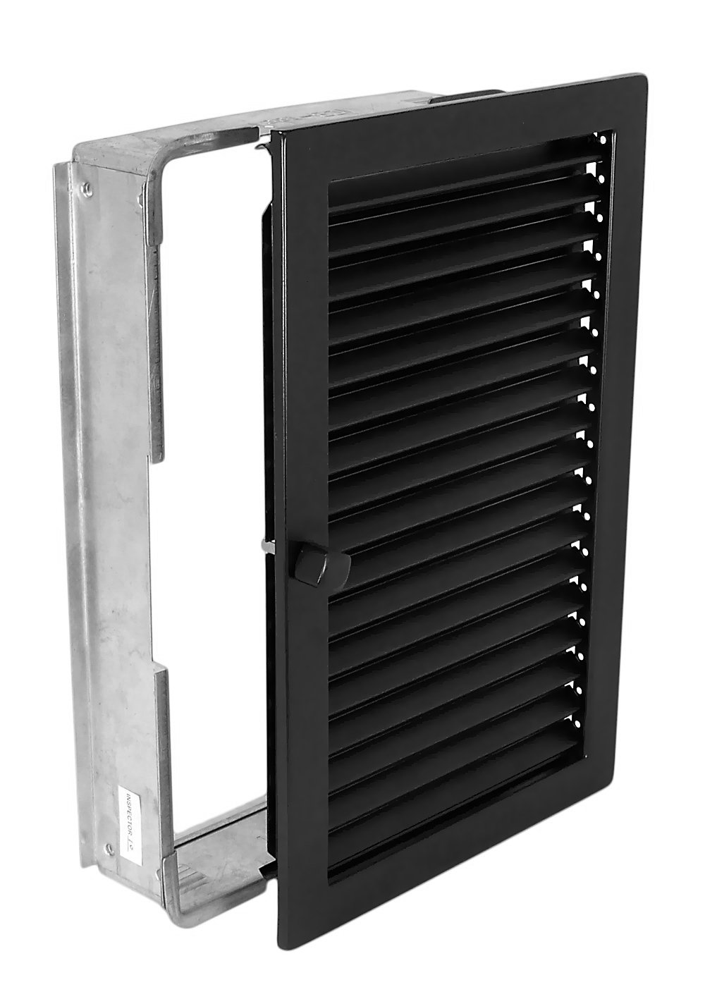 Rejilla de aire caliente hochkant wghk 2335 S Negro 230 x 350 mm con marco de montaje
