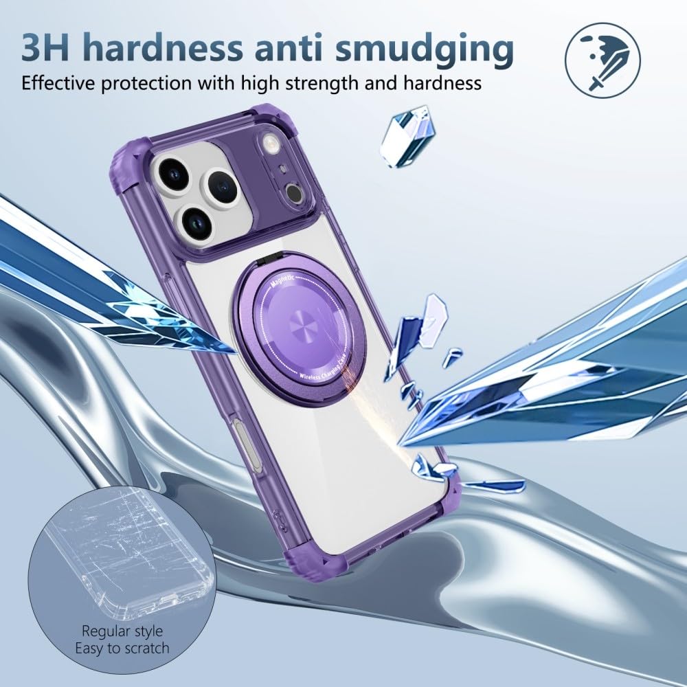 Generic Custodia compatibile con Samsung Galaxy S26 (colore: trasparente) Custodia posteriore rigida in silicone antiurto con anello girevole