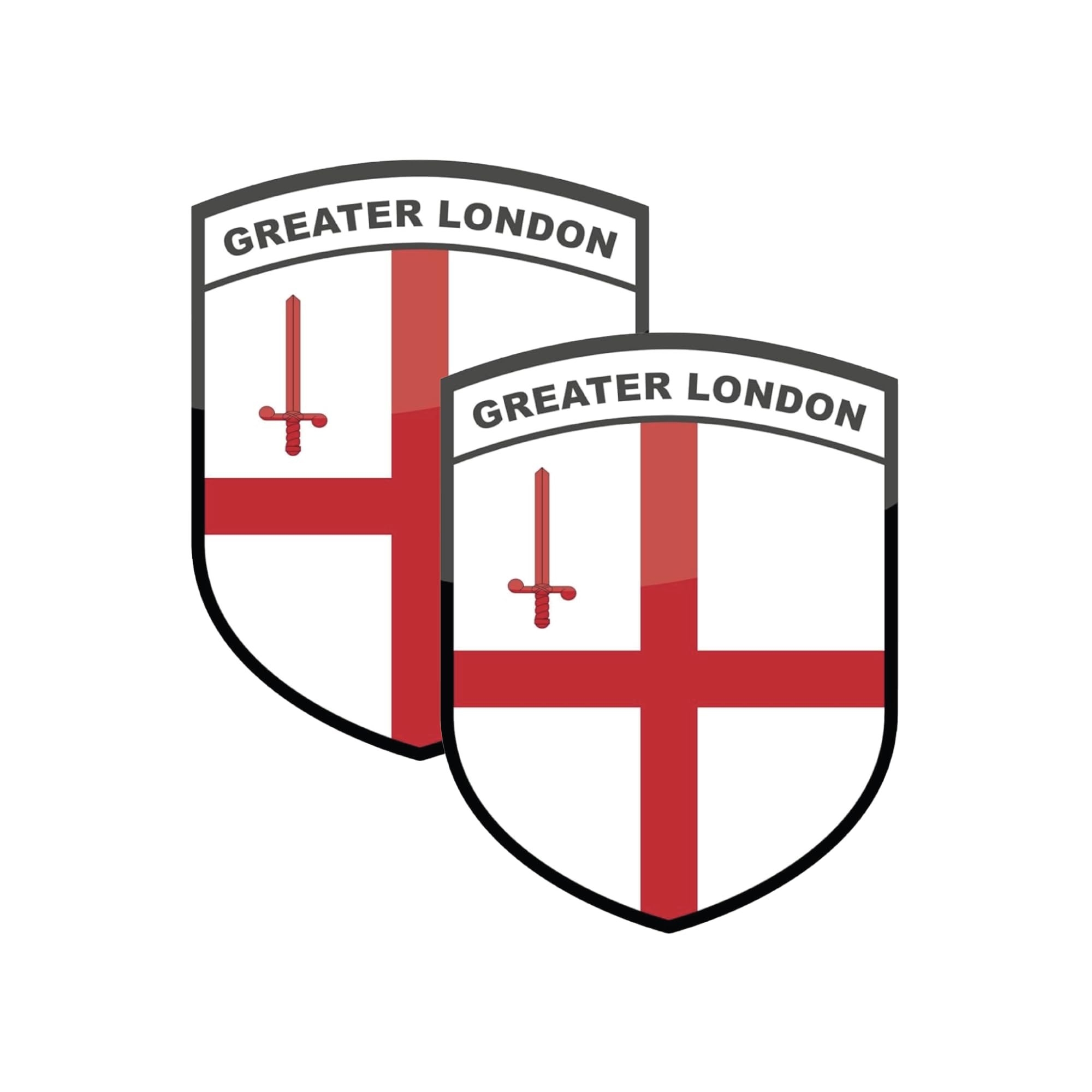 stika.co Set of 2 Greater London Flag Static Cling Stickers – Reusable Vinyl Decals for Windows, Perspex, and Glass Surfaces – 87 x 66mm