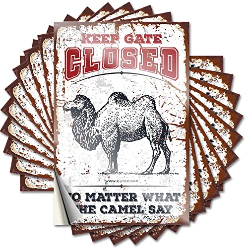 Car Accessories Keep Gate Closed No Matter What The Camel Say Funny Sticker 10 Pcs Car Sticker Pack Tool Box Stickers(6X9CM)