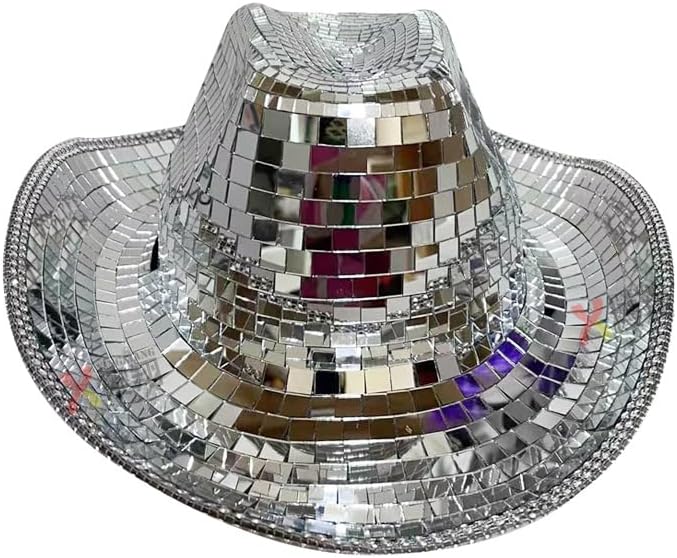 Cool Trendy Sequin Cowboy Hat &Decorative Helmets| Streetwear, Music Festivals, Parties & Photo Shoots