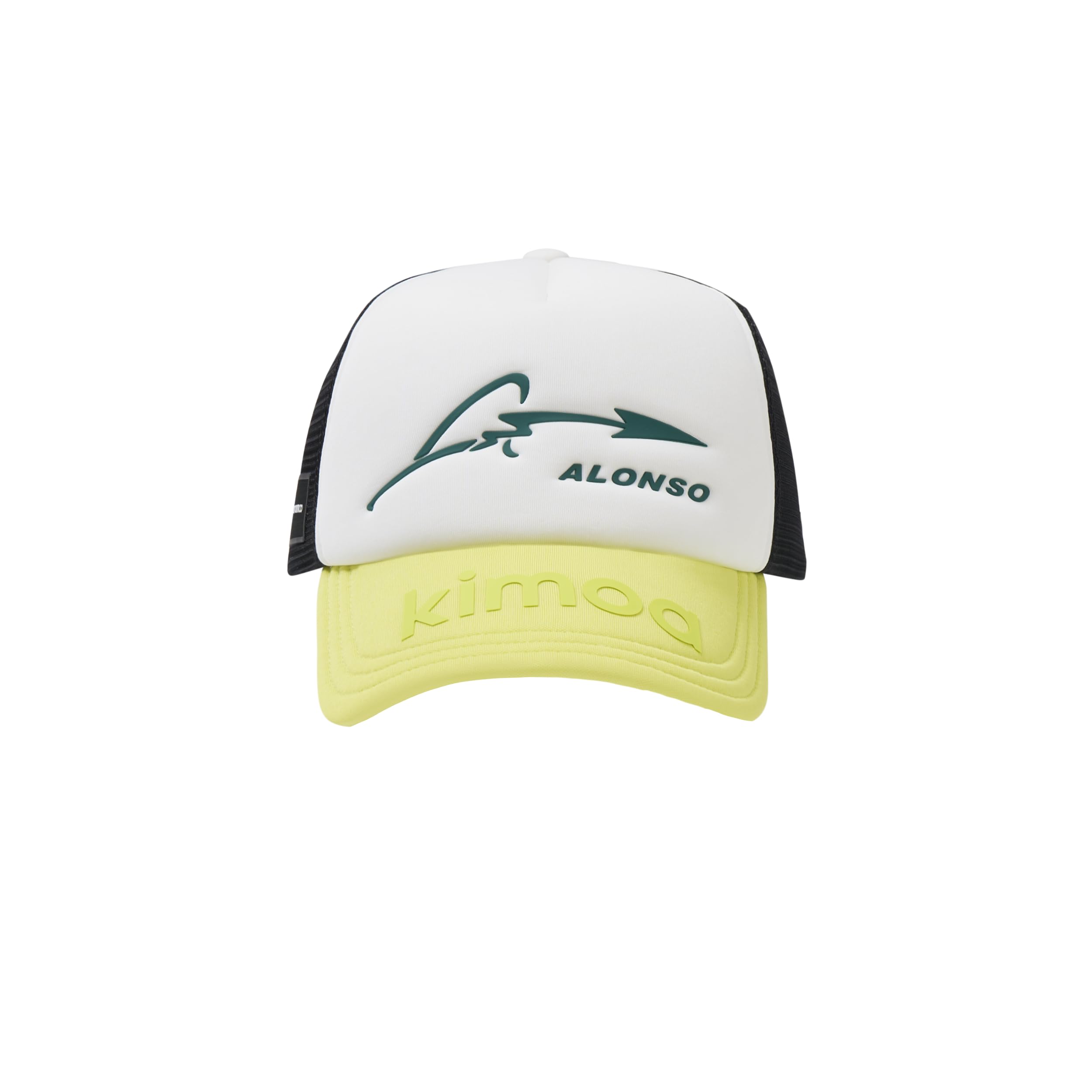 Aston Martin F1 Team - Fernando Alonso Special Edition - Trucker Baseball Cap - Weiß/Grün/Schwarz - Mesh Rücken - Unisex - Verstellbar, grün, One size