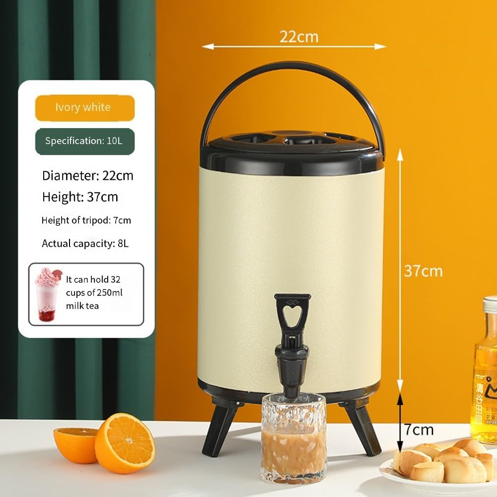 Cubo de té aislado ideal para todas las actividades al aire libre, fácil de manejar (10 L, beige)