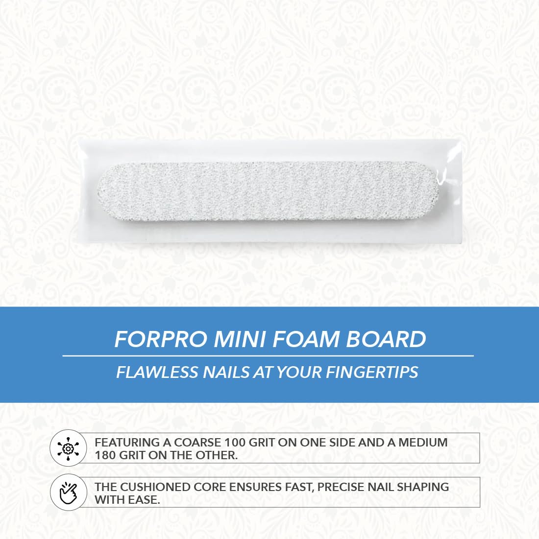 ForPro - Mini cartoncino in schiuma, grana 100/180, grana 100/180, confezionate singolarmente, 8,9 x 12,7 cm, 50 pezzi