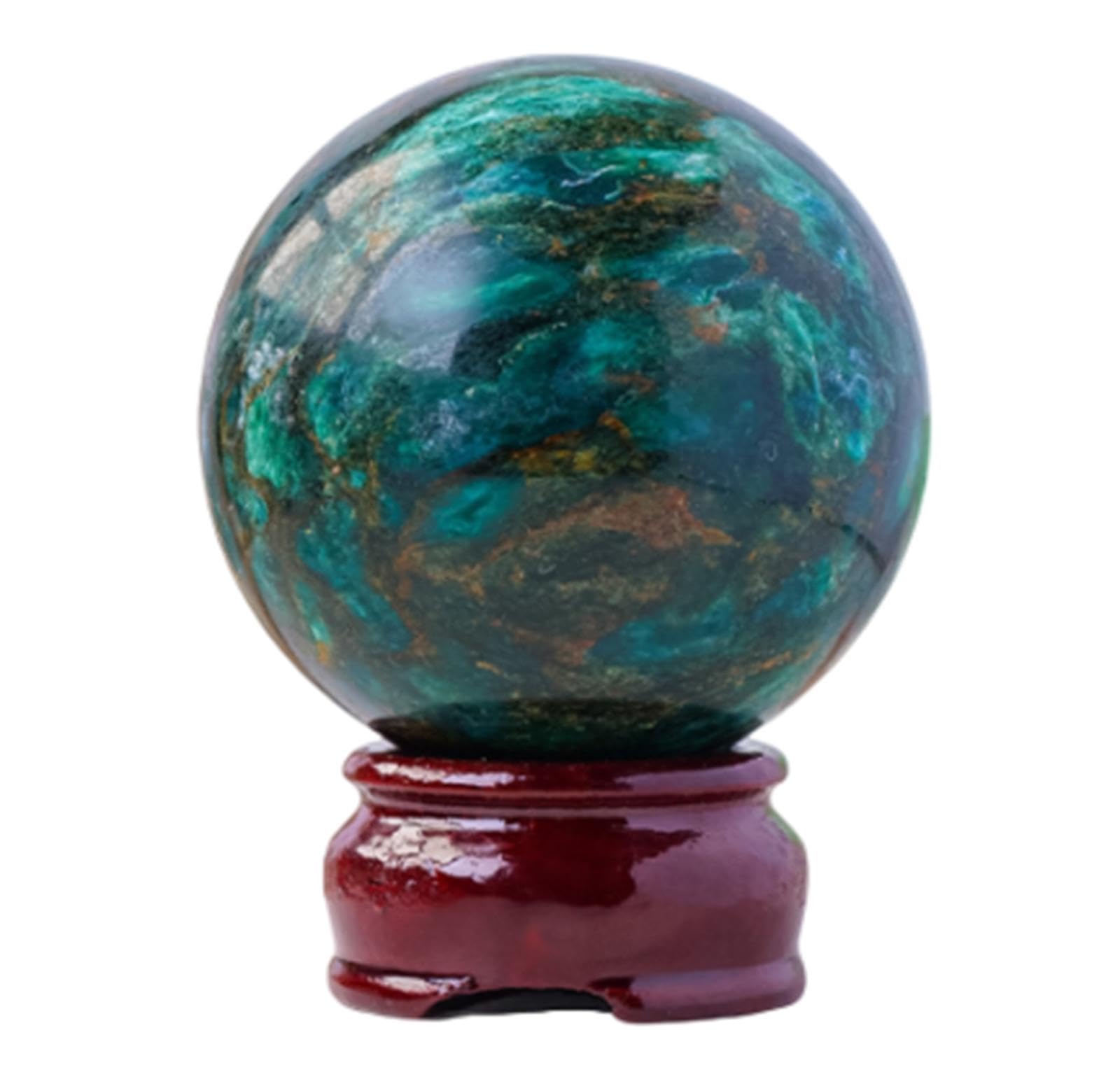 DPURPIWADY Home Decoration Beautiful Green Mica Crystal Ball Real Quartz Raw Stone Sphere for Feng Shui, Divination, Decor,50-55mm