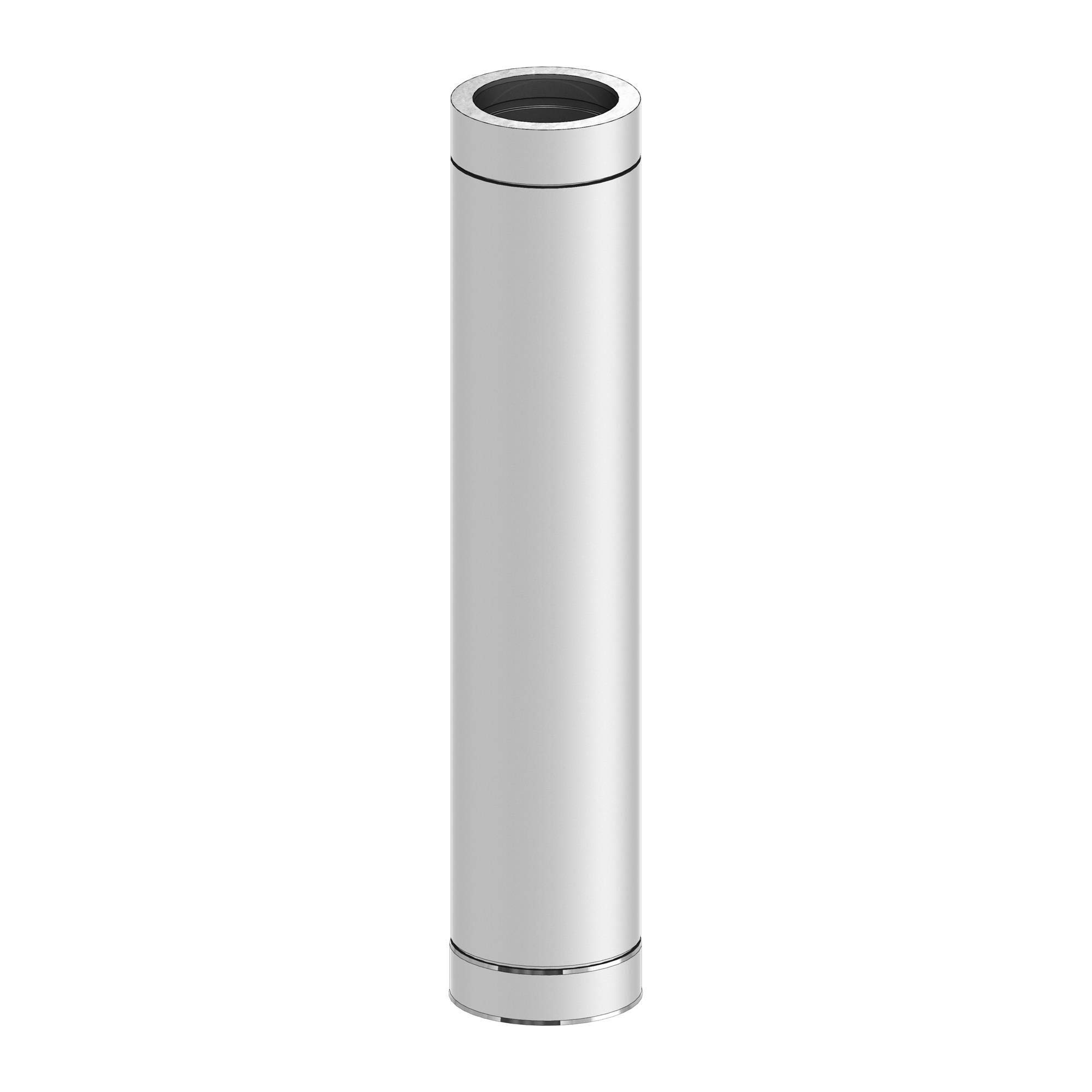 H&M Germany DW New Line Edelstahlschornstein Schornstein Einzelteil doppelwandig Längenelement 1 Meter inkl Klemmband Ø150mm Innendurchmesser 25mm Isolierung 0,5mm Materialstärke nicht kürzbar