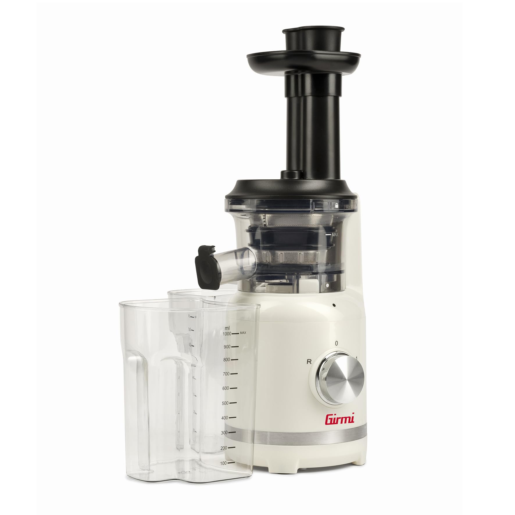 Girmi SW11 Entsafter, 300 W, Zentrifuge, 70 U/min, Sicherheitsverriegelung, Rezeptbuch inklusive, Metallfilter, Zubehör enthalten, Cremefarben