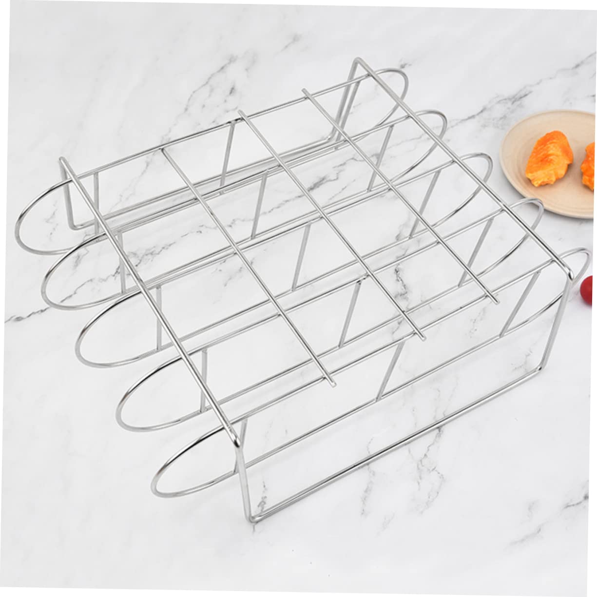 Sosoport Supporto per Costolette in Acciaio Inox 304 Griglia Barbecue per Casa e Campeggio, Cestello Metallico per Arrosti Grande capacità e Flusso d'Aria Ottimizzato per Grigliate All'aperto