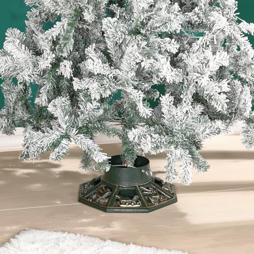 Wenbery Robust Cast Iron Christmas Tree Stand, Extra Heavy Duty Xmas Tree Base for Large Artificial & Real Trees, Supports Up to 8ft Trees, for Christmas Tree Decoration