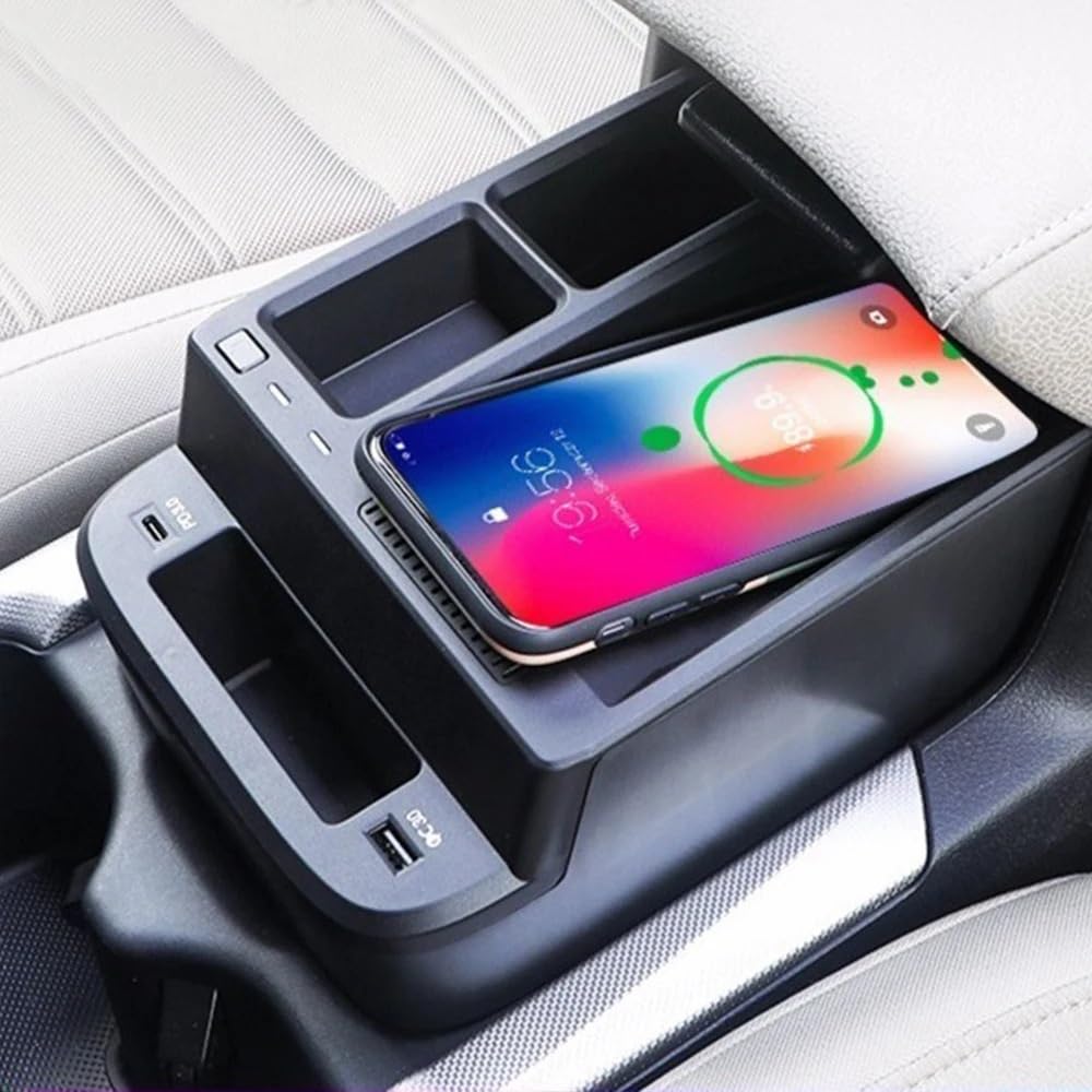 Support de téléphone portable avec chargeur sans fil for Console centrale, compatible avec CRV 2017 à 2021, tapis de chargement Usb, accessoires de voiture