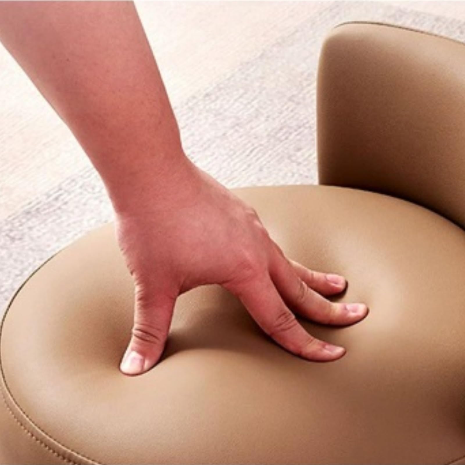 Pouf Poggiapiedi Sgabello Poggiapiedi con Schienale, Panca for Scarpe, Sedia Bassa Rotonda, Imbottitura Spessa Accessorio per Casa(Blue)