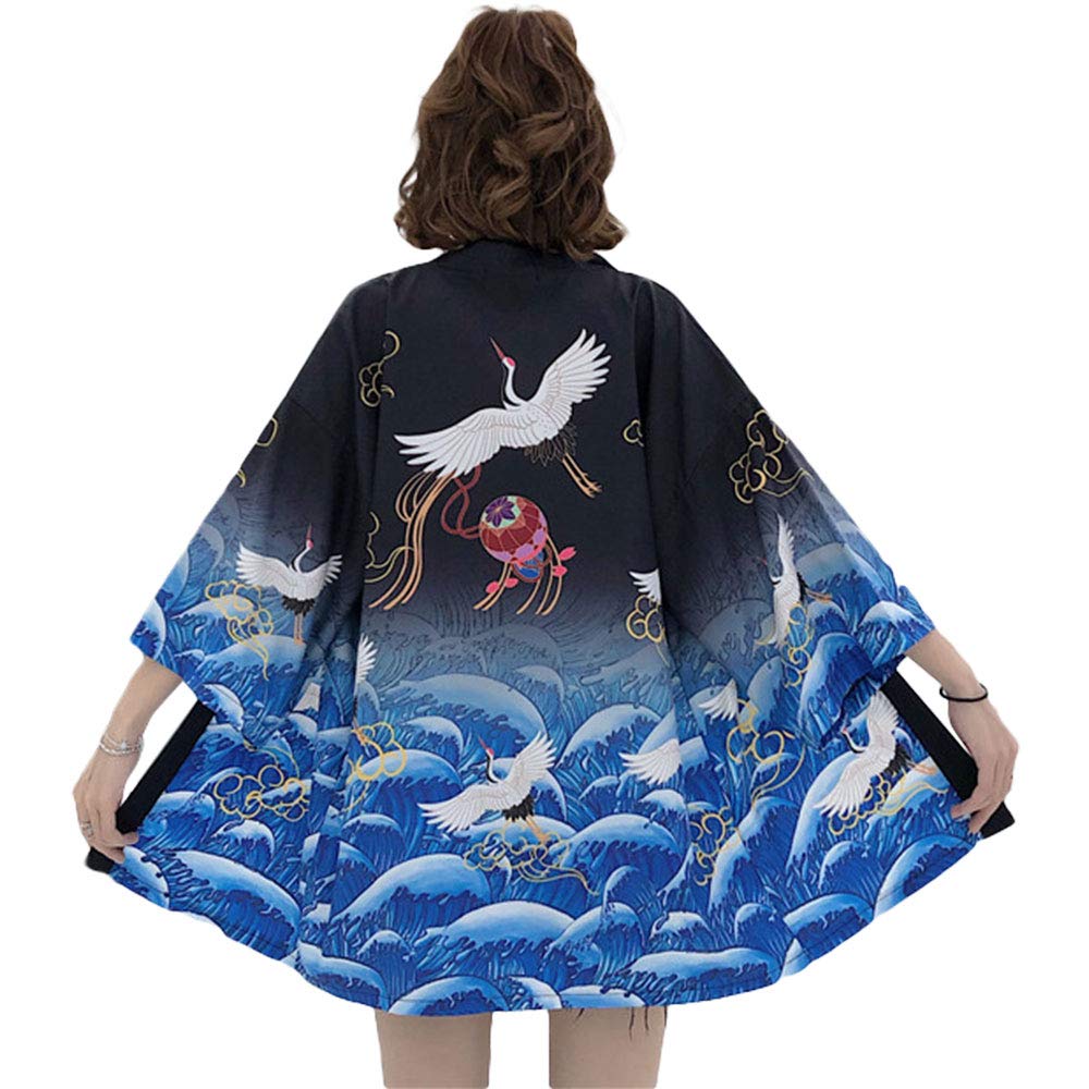 G-LIKE Kimono japonés ropa de verano - Traje tradicional de plumas haori para disfraz, chaqueta de protección solar, estilo antiguo, camisón de noche, albornoz, ropa de dormir para mujer y hombre