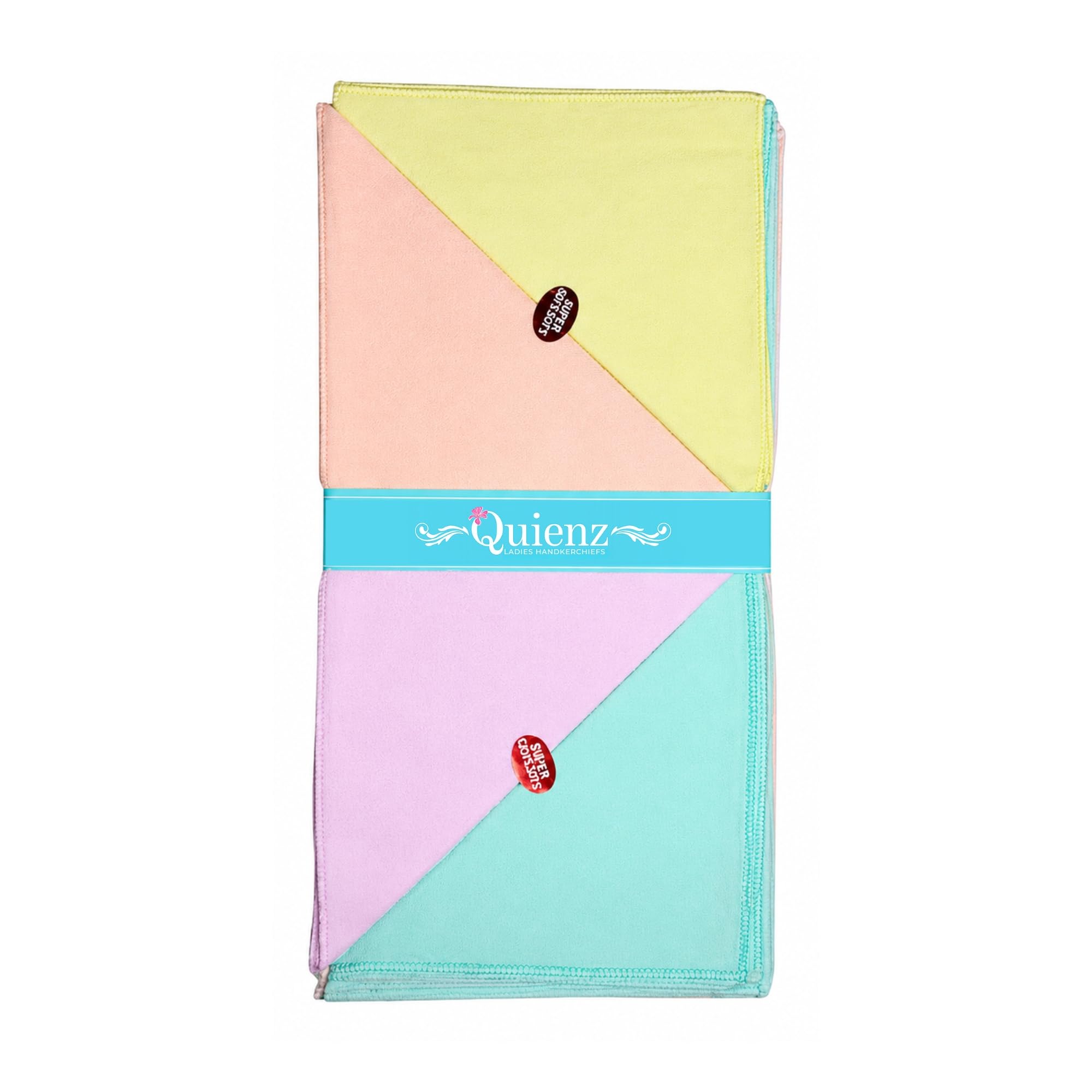 Ladies Small Plain Multi Coloured Handkerchief - 24 pcs Size 27cms x 27cms 551 C/C-image-7
