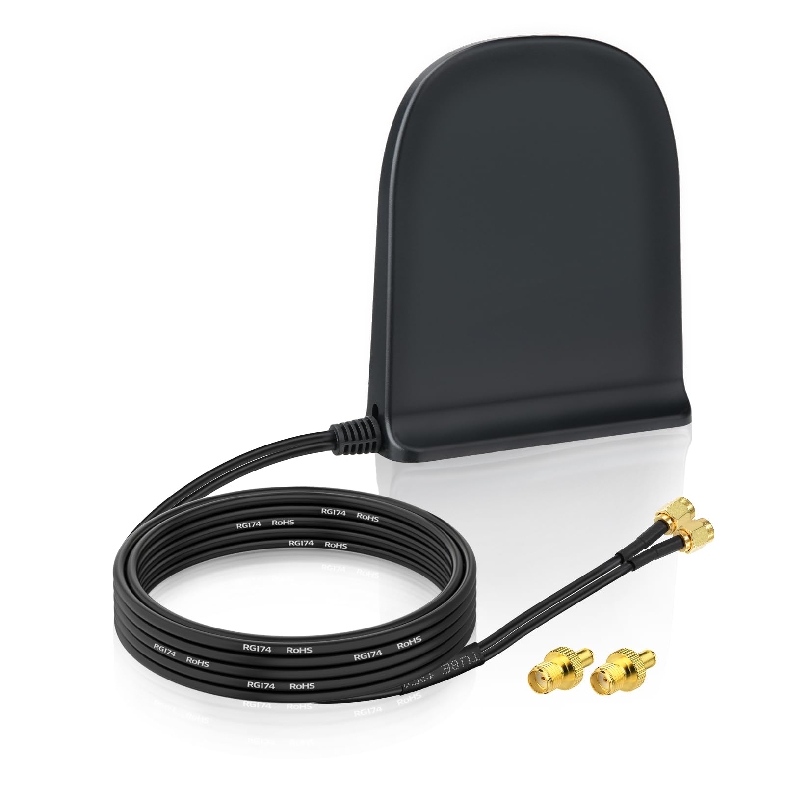 Eightwood 5G LTE 4G Antenne 10dBi SMA Stecker Dual Band MIMO Antenne mit Magnetfuß Rundstrahlantenne 2M Kabel für GSM Mobile Hotspot Router CPE Wildkamera Überwachungskamera IoT Smart Home