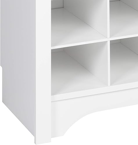 Miniatura 9 de Prepac White Console Table, Shoe Cabinet, Storage Cabinet with 32 Shoe Cubbies and 4 Large Storage Cubbies 15.5" D x 60" W x 35" H Blanco,gris