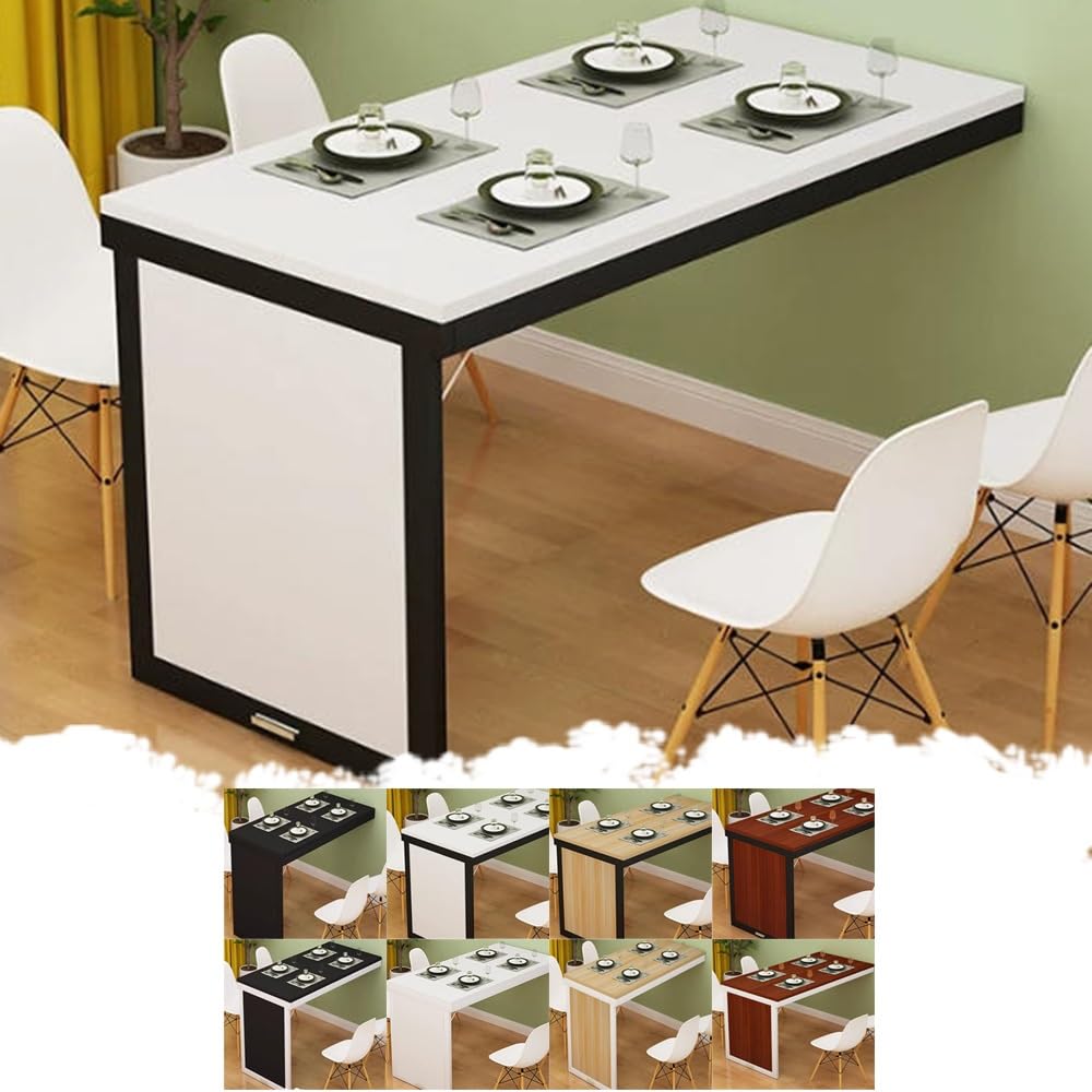 KLGFBDC Wall-Mounted Folding Table for Home Office & Kitchen Drop Leaf Space-Saving Table Compact 31.5"x19.7" (White) - Ideal for Small Spaces & Multi-Use