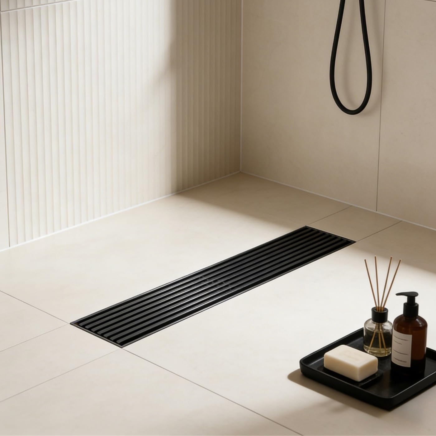 50cm 60cm 70cm 80cm 90cm Caniveau Douche Italienne avec Grille Amovible Caniveau de Douche Rectangulaire de Acier Inoxydable Siphon de Sol avec Anti-Blocage Filtre Gris(8 * 60cm)
