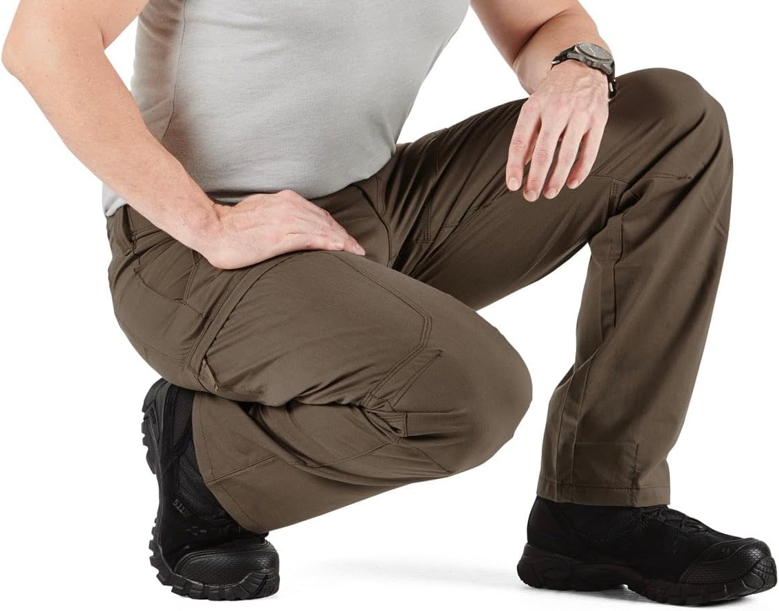 5.11 Tactical Men's Apex Pants, Regular Fit, Gusseted, 10 Pockets, Style 74434ABR, Tundra, 40W x 30L - Image 6
