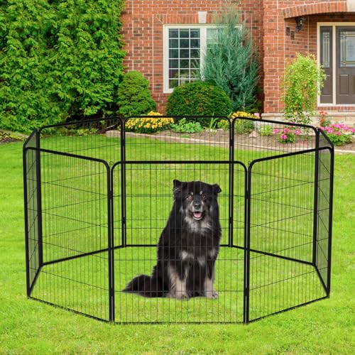 Image of BestPet | Dog Playpen Extender | 40 Inch, 4 Panels | Heavy Duty Metal Pet Exercise Pen | Indoor Outdoor Fence Panels | Rust-Resistant, Removable, Tool-Free Setup | Anti-Skid, Expandable Design