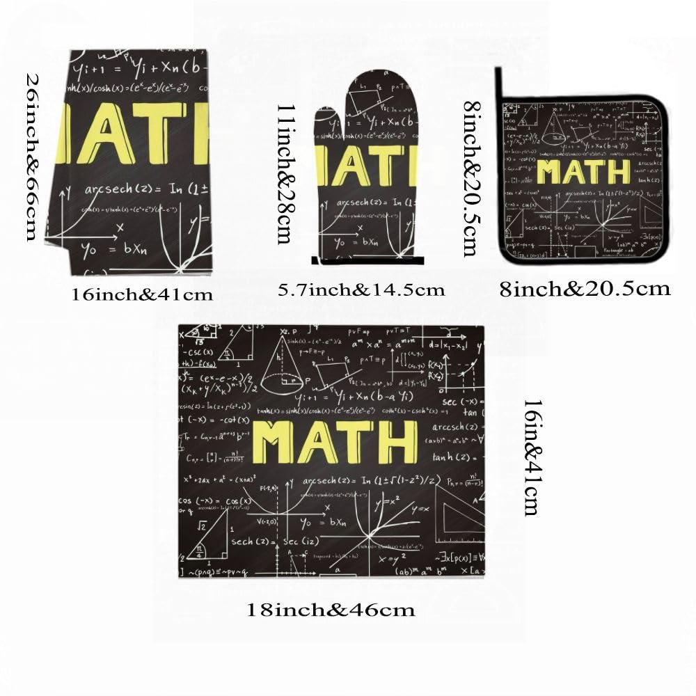9PCS Complesso Matematica Poster Cucina Decor e Accessori Set